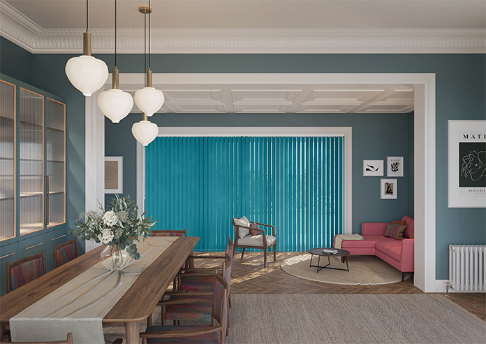 Palermo (Blackout), Teal Blue - Vertical Blind - Image 8
